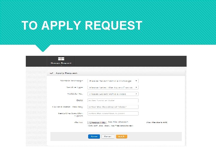 TO APPLY REQUEST 