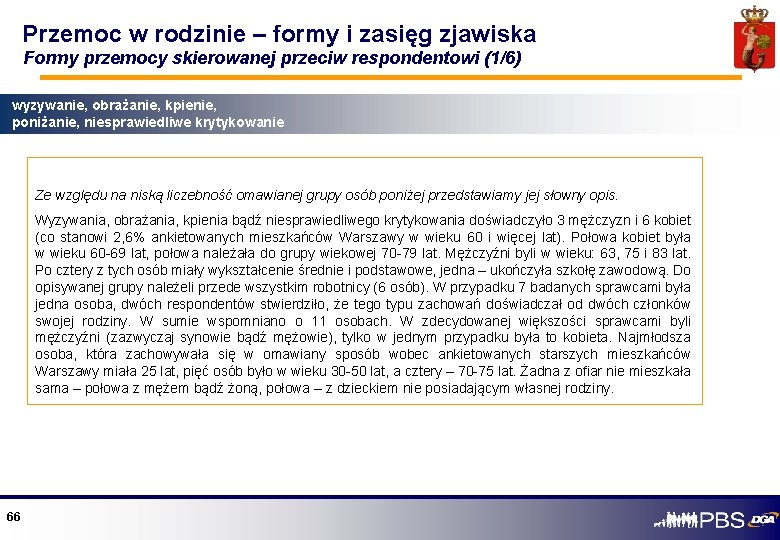 Przemoc w rodzinie – formy i zasięg zjawiska Formy przemocy skierowanej przeciw respondentowi (1/6)