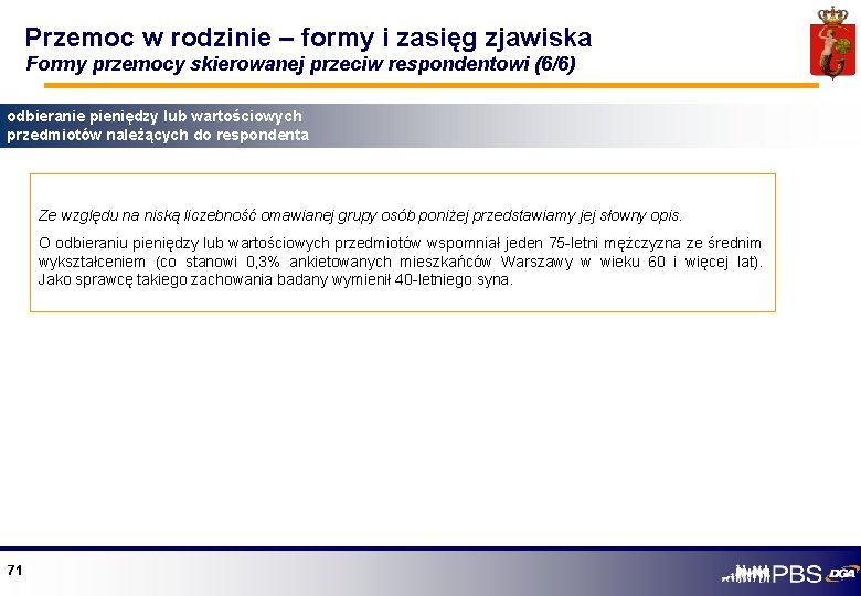 Przemoc w rodzinie – formy i zasięg zjawiska Formy przemocy skierowanej przeciw respondentowi (6/6)