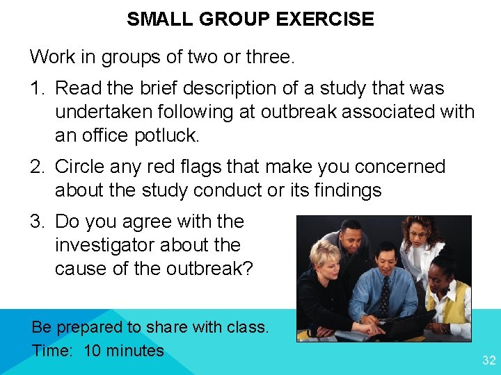 SMALL GROUP EXERCISE Work in groups of two or three. 1. Read the brief