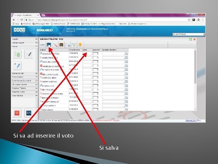 Si va ad inserire il voto Si salva 
