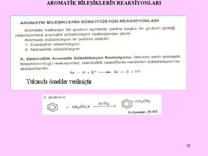 AROMATİK BİLEŞİKLERİN REAKSİYONLARI 30 