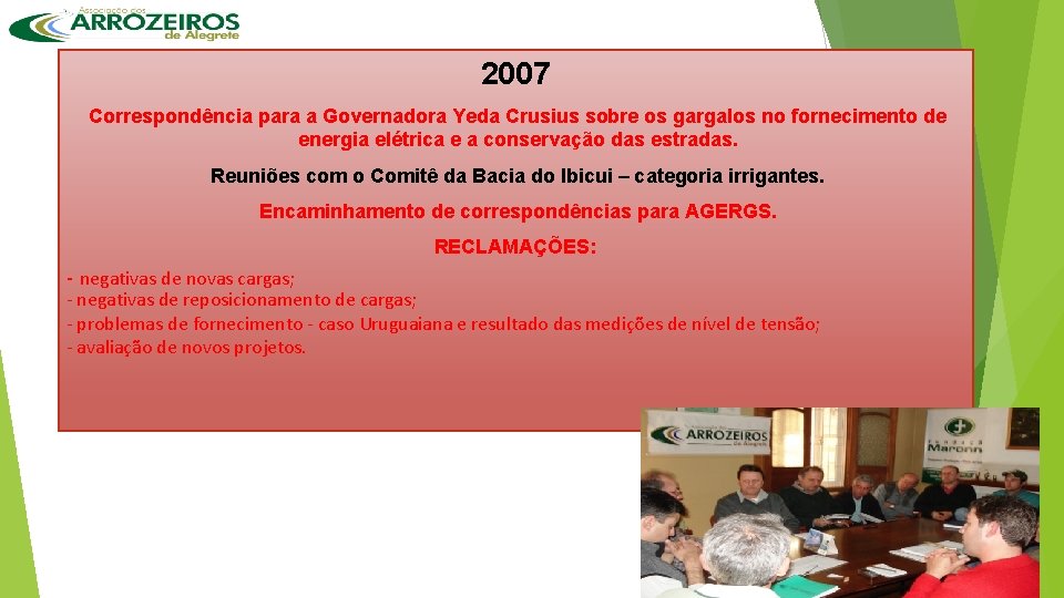 2007 Correspondência para a Governadora Yeda Crusius sobre os gargalos no fornecimento de energia