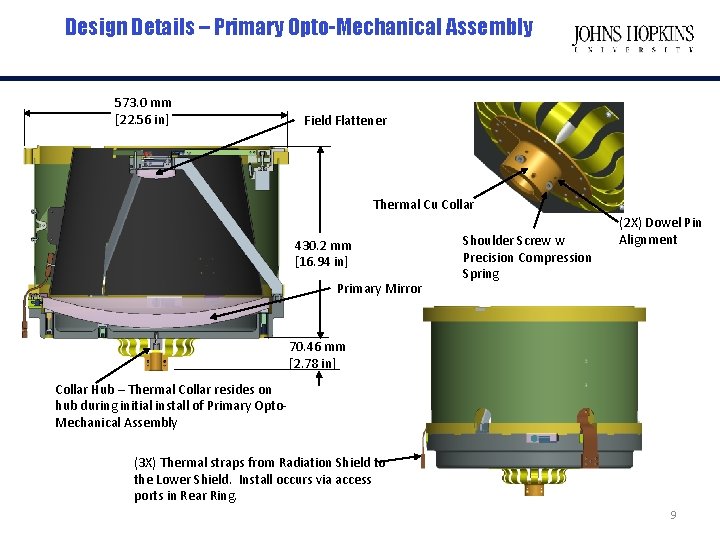 Design Details – Primary Opto-Mechanical Assembly 573. 0 mm [22. 56 in] Field Flattener