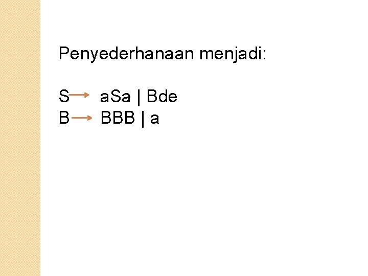 Penyederhanaan menjadi: S a. Sa | Bde B BBB | a 