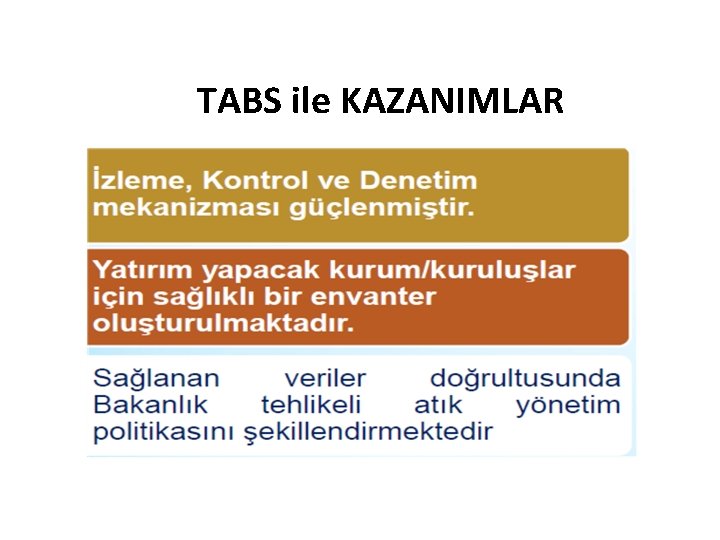 TABS ile KAZANIMLAR 