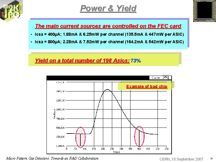 Power & Yield The main current sources are controlled on the FEC card •