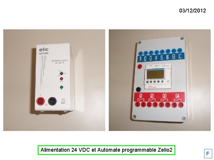 03/12/2012 Alimentation 24 VDC et Automate programmable Zelio 2 F 