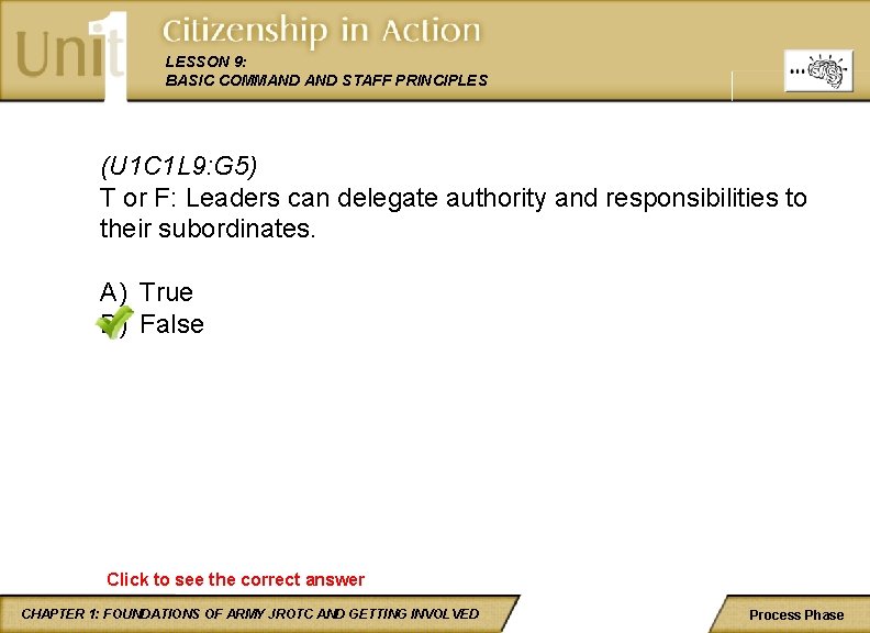 LESSON 9: BASIC COMMAND STAFF PRINCIPLES (U 1 C 1 L 9: G 5)