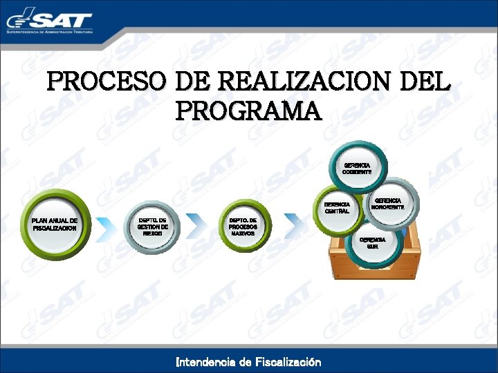 PROCESO DE REALIZACION DEL PROGRAMA GERENCIA OCCIDENTE GERENCIA CENTRAL PLAN ANUAL DE FISCALIZACION DEPTO.