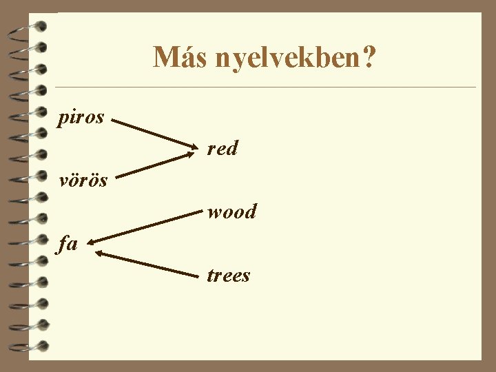 Más nyelvekben? piros red vörös wood fa trees 