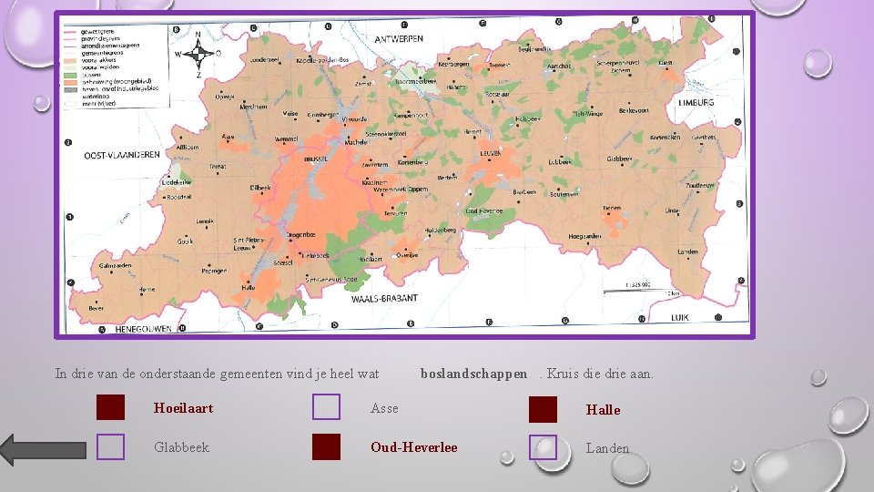 In drie van de onderstaande gemeenten vind je heel wat boslandschappen. Kruis die drie