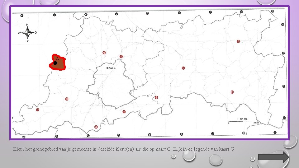 A Kleur het grondgebied van je gemeente in dezelfde kleur(en) als die op kaart