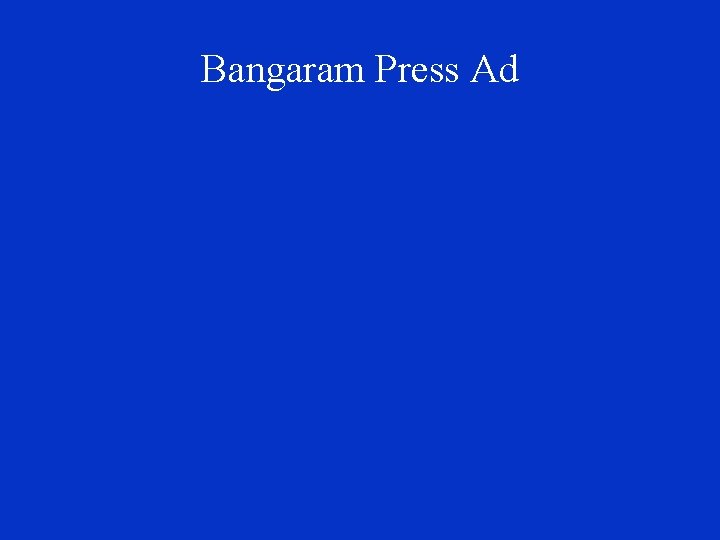 Bangaram Press Ad 