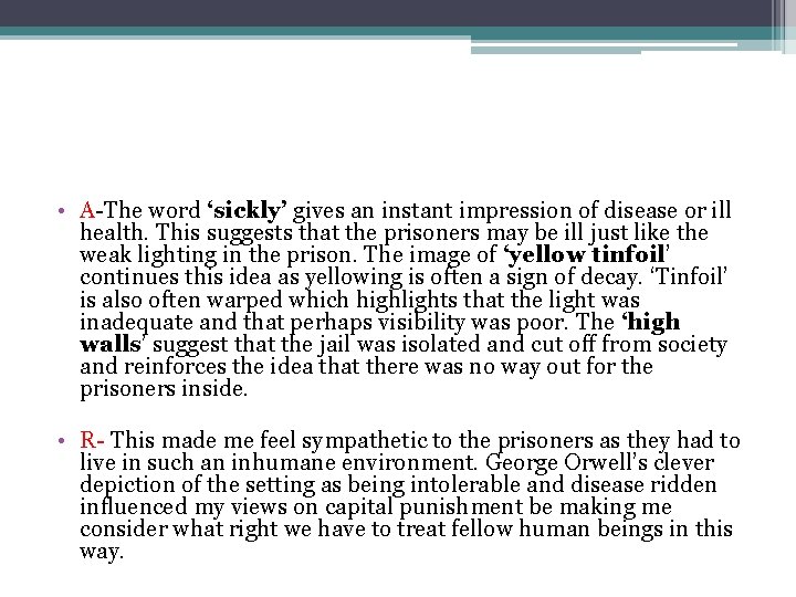 • A-The word ‘sickly’ gives an instant impression of disease or ill health. • A-The word ‘sickly’ gives an instant impression of disease or ill health.
