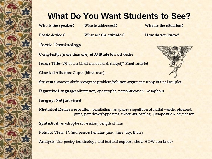 What Do You Want Students to See? Who is the speaker? Who is addressed?
