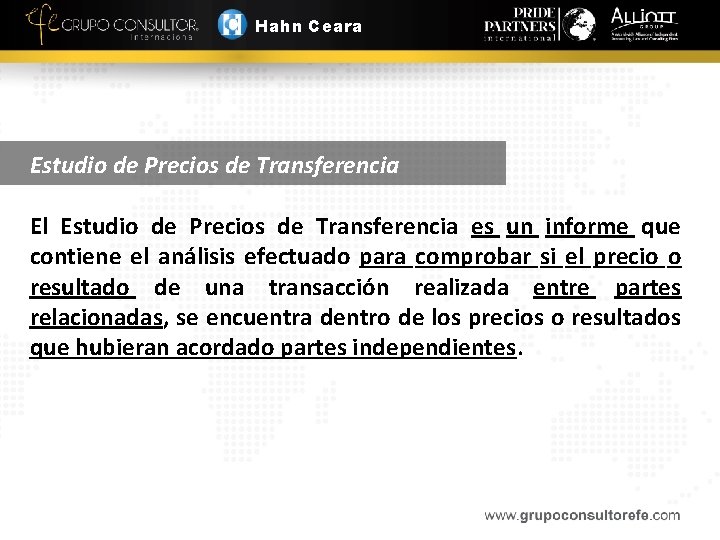 Hahn Ceara Estudio de Precios de Transferencia El Estudio de Precios de Transferencia es