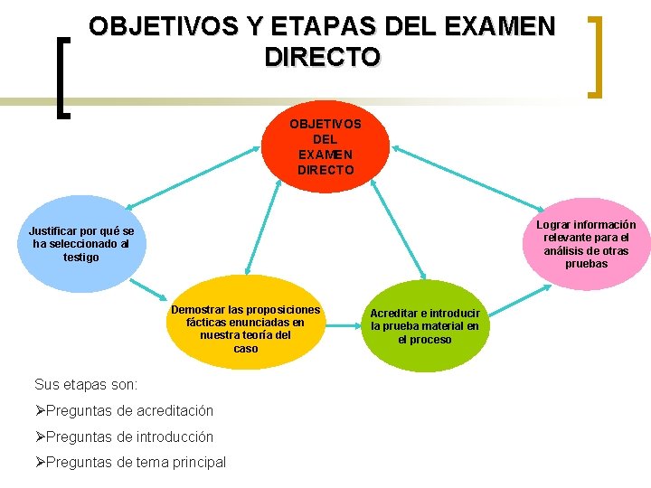 OBJETIVOS Y ETAPAS DEL EXAMEN DIRECTO OBJETIVOS DEL EXAMEN DIRECTO Lograr información relevante para