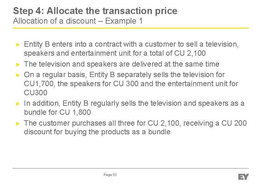 Step 4: Allocate the transaction price Allocation of a discount – Example 1 ►