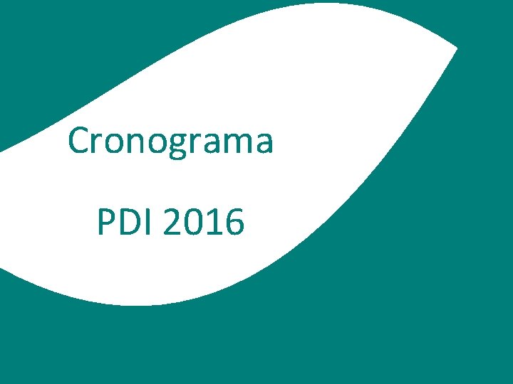 Cronograma PDI 2016 