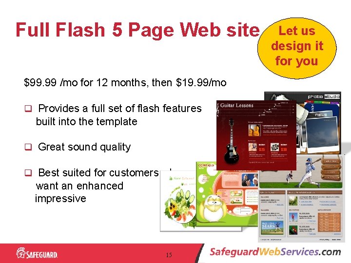 Full Flash 5 Page Web site Let us design it for you $99. 99