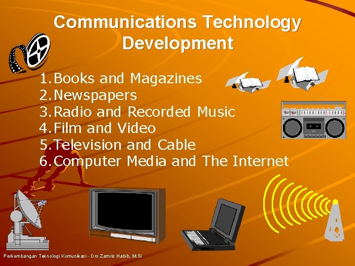 Communications Technology Development 1. Books and Magazines 2. Newspapers 3. Radio and Recorded Music