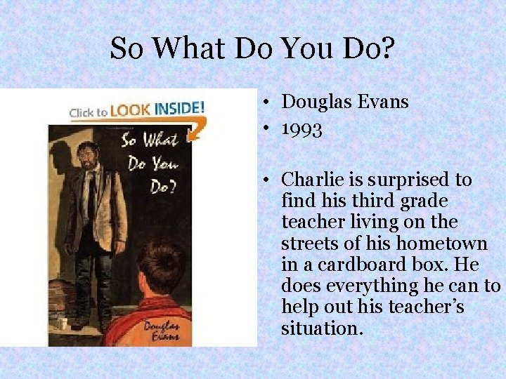 So What Do You Do? • Douglas Evans • 1993 • Charlie is surprised