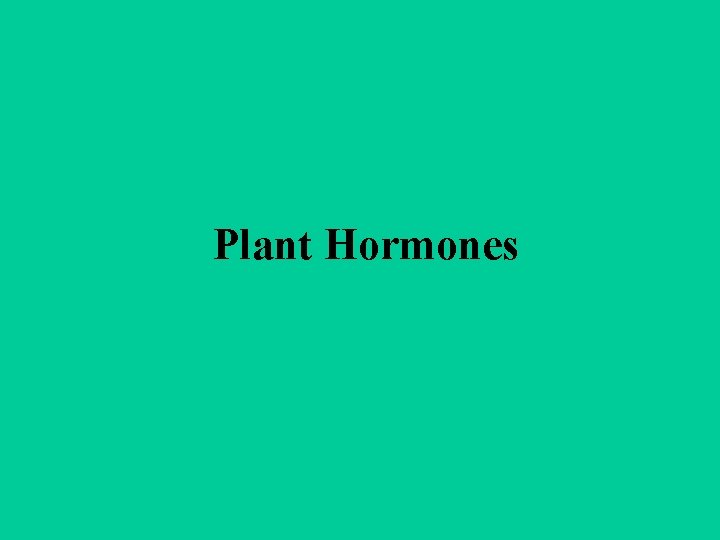 Plant Hormones 