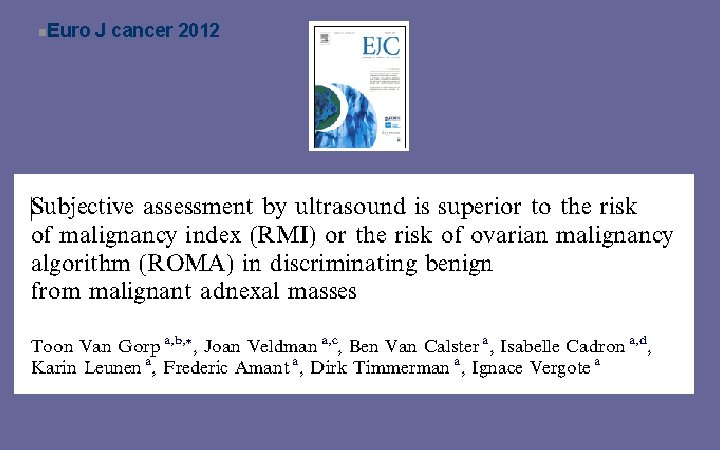  Euro J cancer 2012 