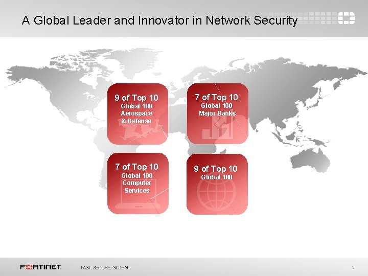 A Global Leader and Innovator in Network Security 9 of Top 10 7 of