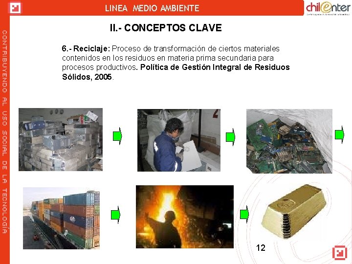 LINEA MEDIO AMBIENTE II. - CONCEPTOS CLAVE 6. - Reciclaje: Proceso de transformación de