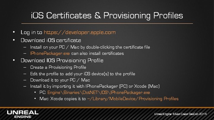 i. OS Certificates & Provisioning Profiles • Log in to https: //developer. apple. com