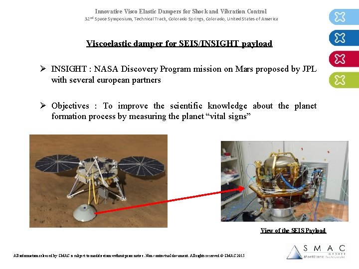 Innovative Visco Elastic Dampers for Shock and Vibration Control 32 nd Space Symposium, Technical