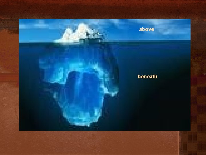 above beneath 