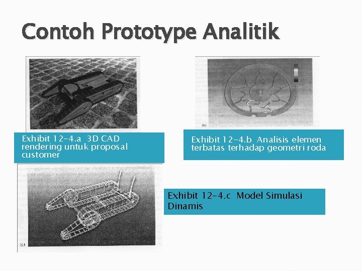 Contoh Prototype Analitik Exhibit 12 -4. a 3 D CAD rendering untuk proposal customer