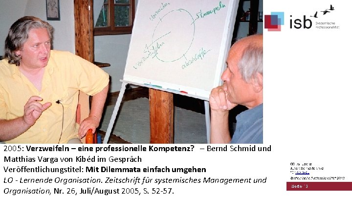 2005: Verzweifeln – eine professionelle Kompetenz? – Bernd Schmid und Matthias Varga von Kibéd