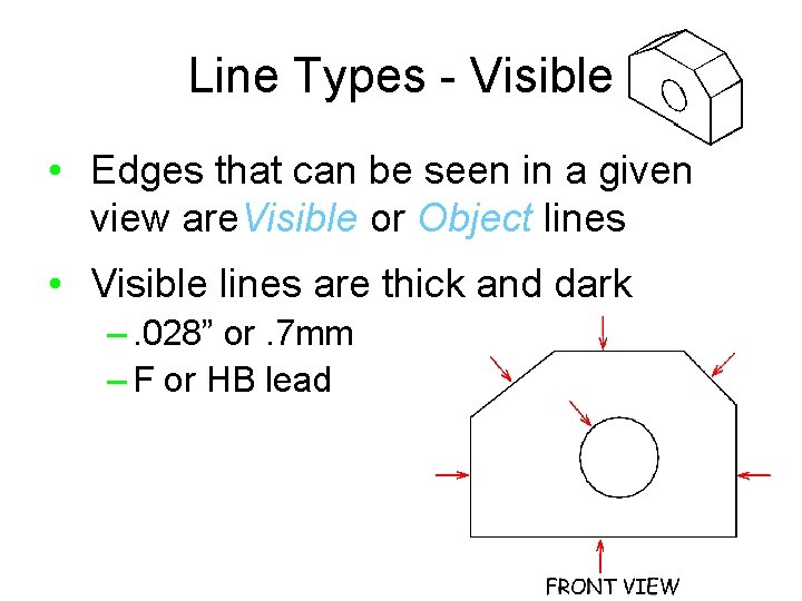 Line Types - Visible • Edges that can be seen in a given view