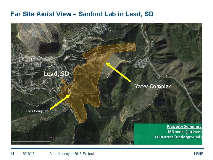 Far Site Aerial View – Sanford Lab in Lead, SD Yates Complex Ross Complex