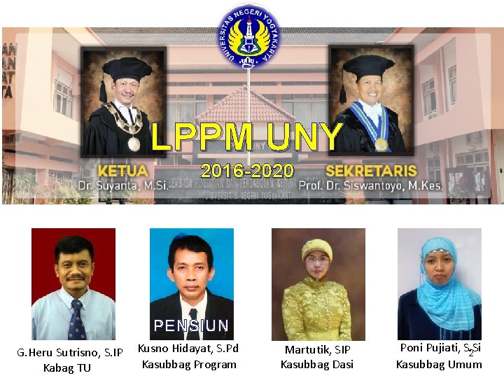 LPPM UNY 2016 -2020 PENSIUN G. Heru Sutrisno, S. IP Kabag TU Kusno Hidayat,