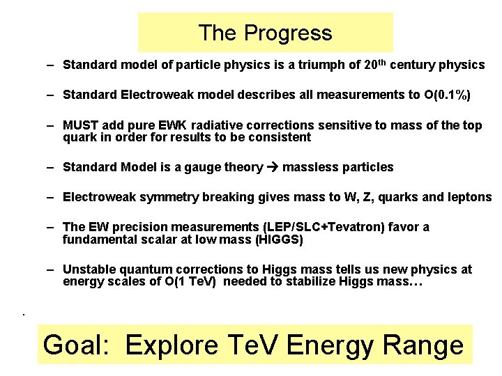 The Progress – Standard model of particle physics is a triumph of 20 th