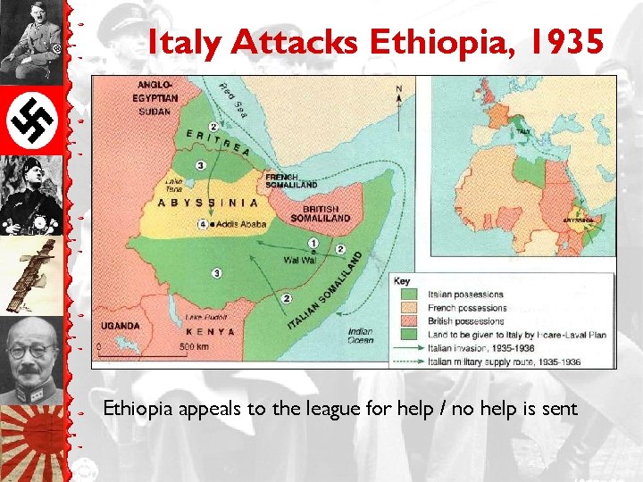 Italy Attacks Ethiopia, 1935 Ethiopia appeals to the league for help / no help