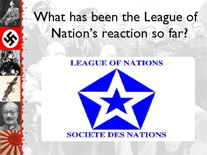 What has been the League of Nation’s reaction so far? 