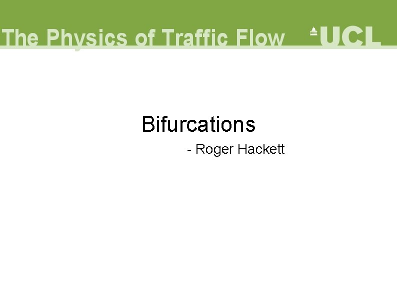 Bifurcations - Roger Hackett 