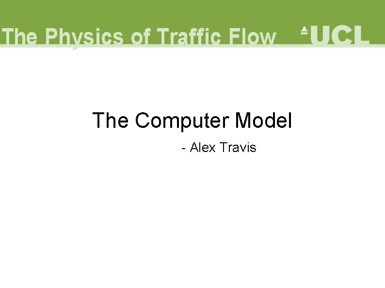 The Computer Model - Alex Travis 