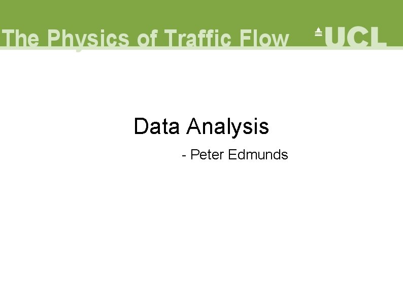 Data Analysis - Peter Edmunds 