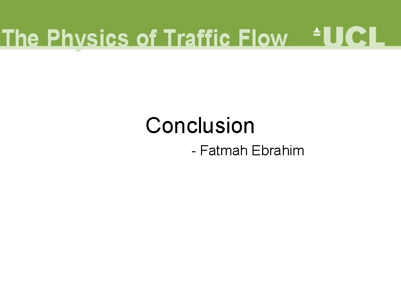 Conclusion - Fatmah Ebrahim 