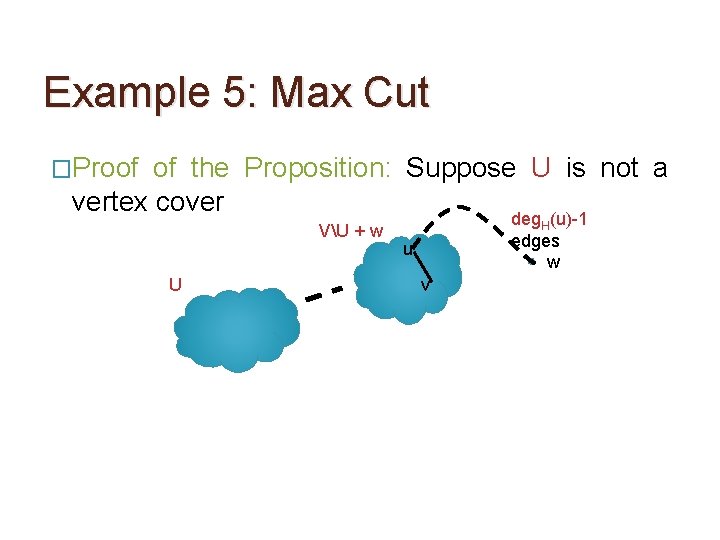 Example 5: Max Cut �Proof of the Proposition: Suppose U is not a vertex