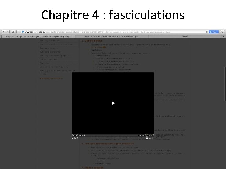 Chapitre 4 : fasciculations 