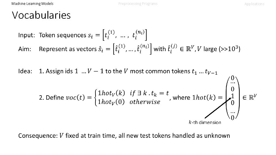 Machine Learning Models Preprocessing Programs Applications Vocabularies 