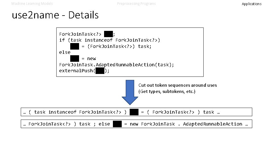 Machine Learning Models Preprocessing Programs Applications use 2 name - Details Fork. Join. Task<?